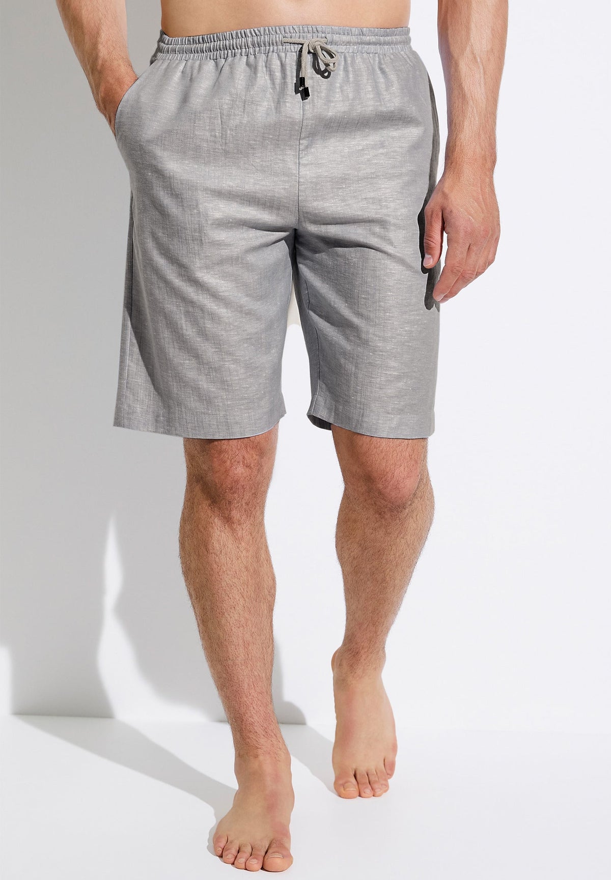 Linen Blend | Shorts - greystone