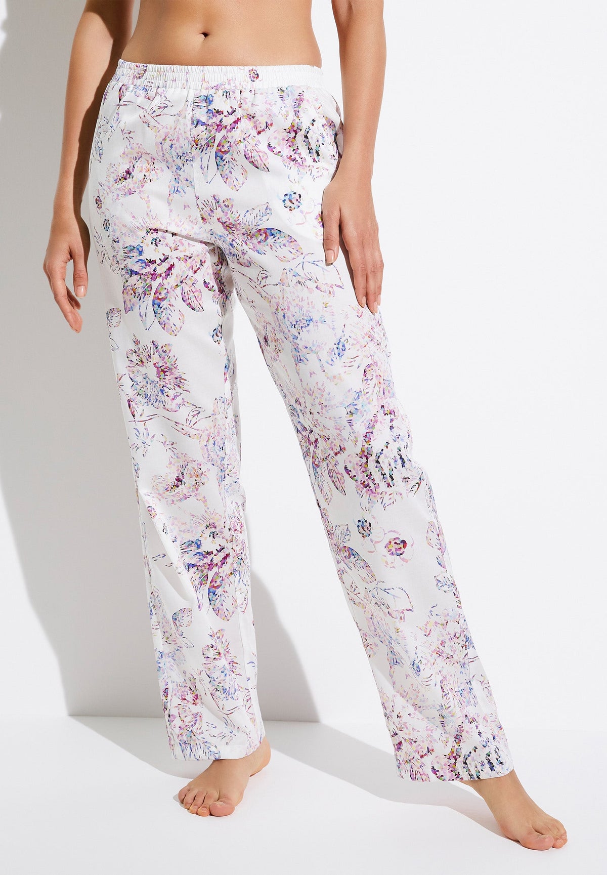 Cotton Sateen Print | Hose lang - pixel flowers