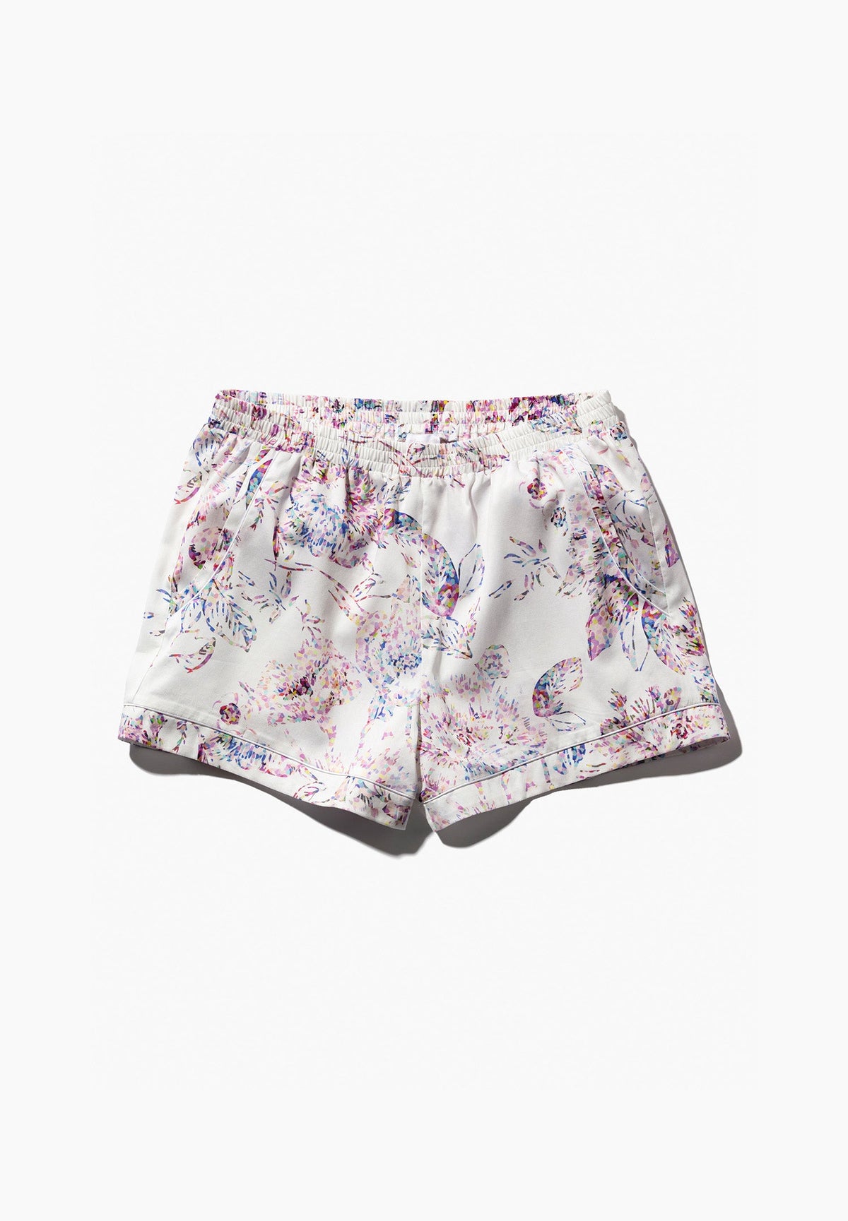 Cotton Sateen Print | Shorty - pixel flowers