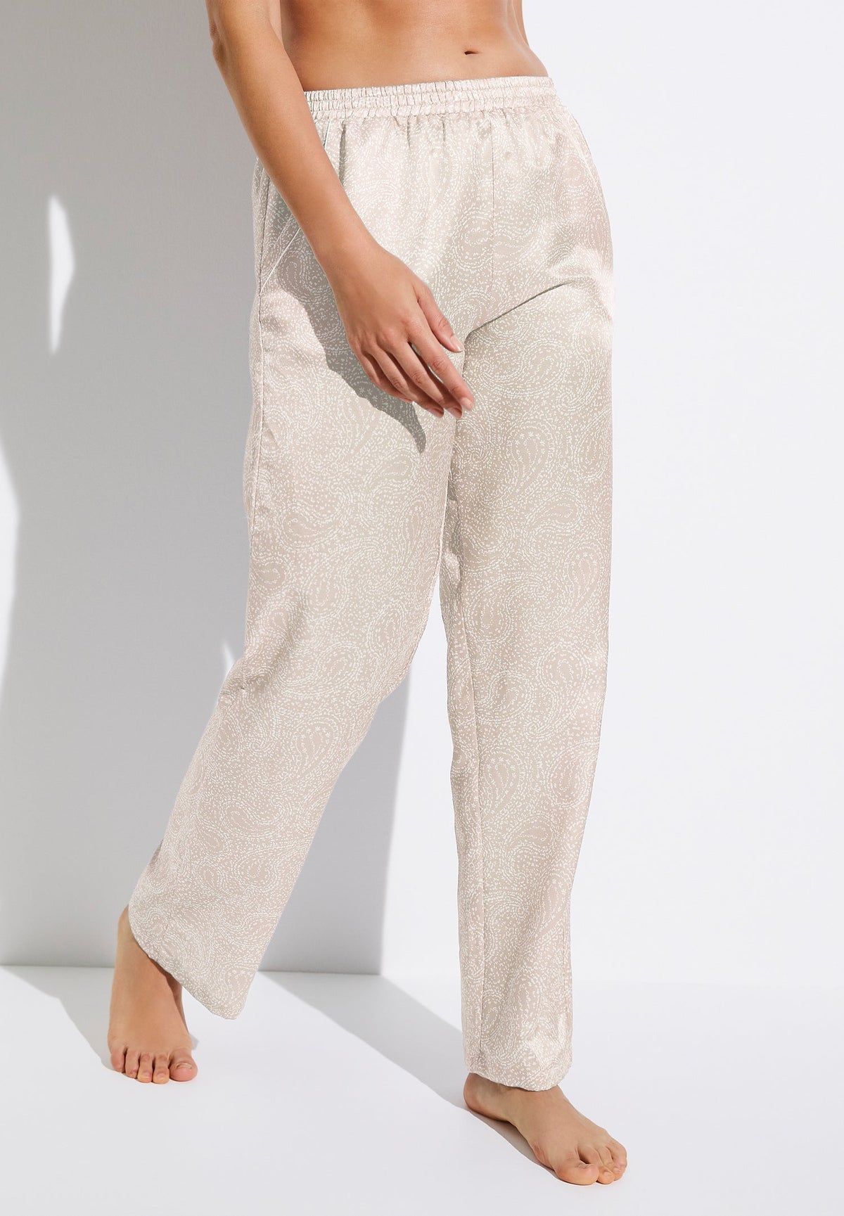 Cotton/Silk Print | Pants Long - paisley sand