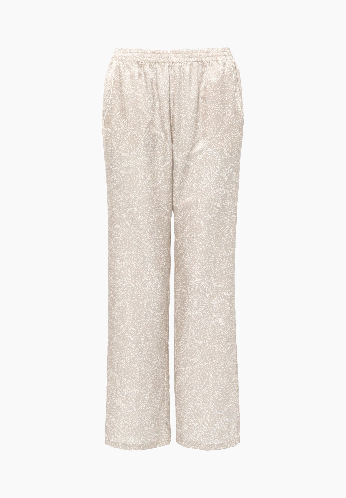 Cotton/Silk Print | Pantalon - paisley sand