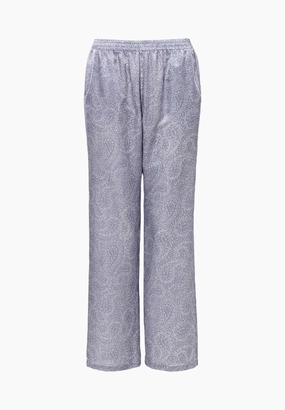 Cotton/Silk Print | Pantalon - paisley blue