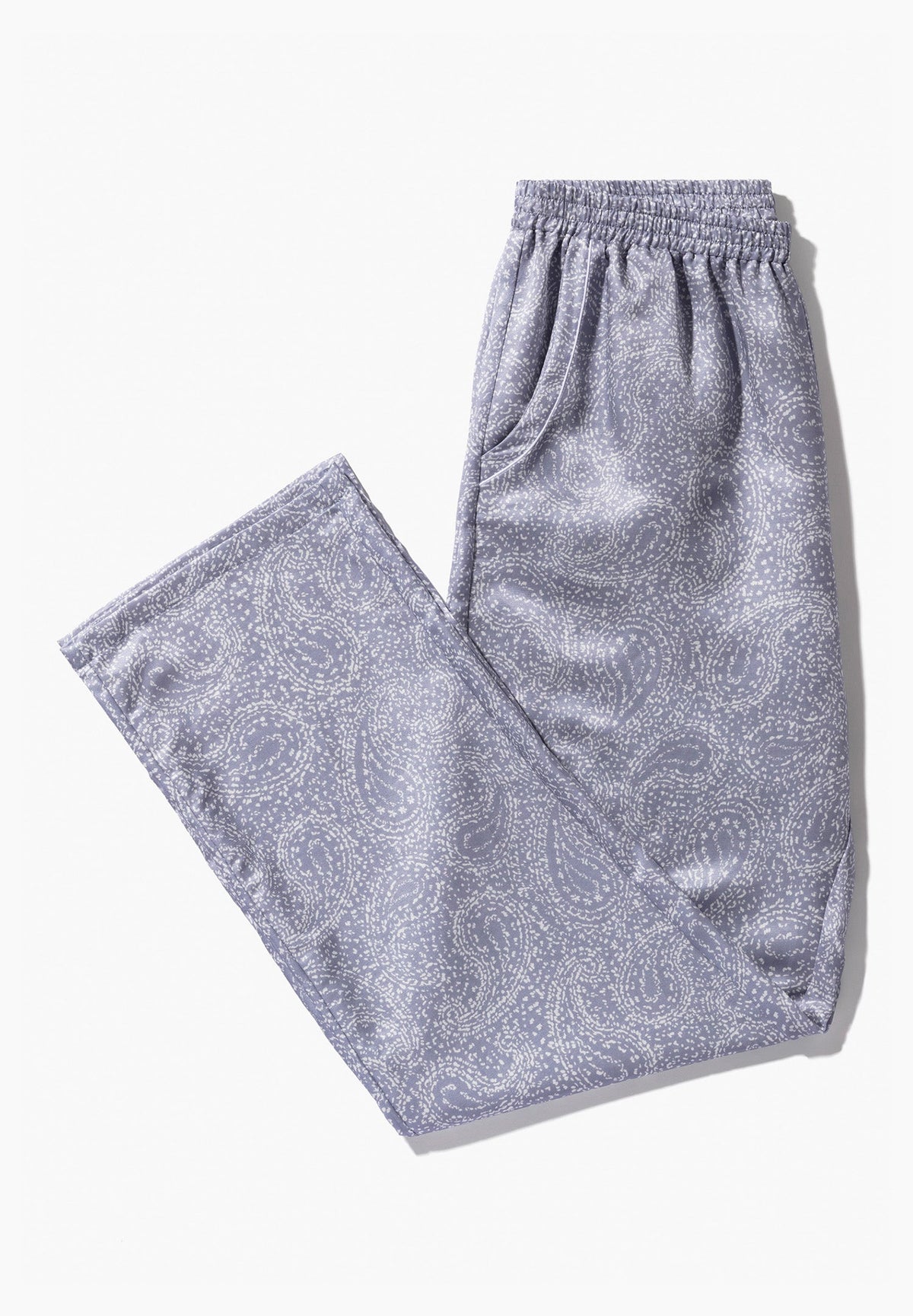 Cotton/Silk Print | Hose lang - paisley blue