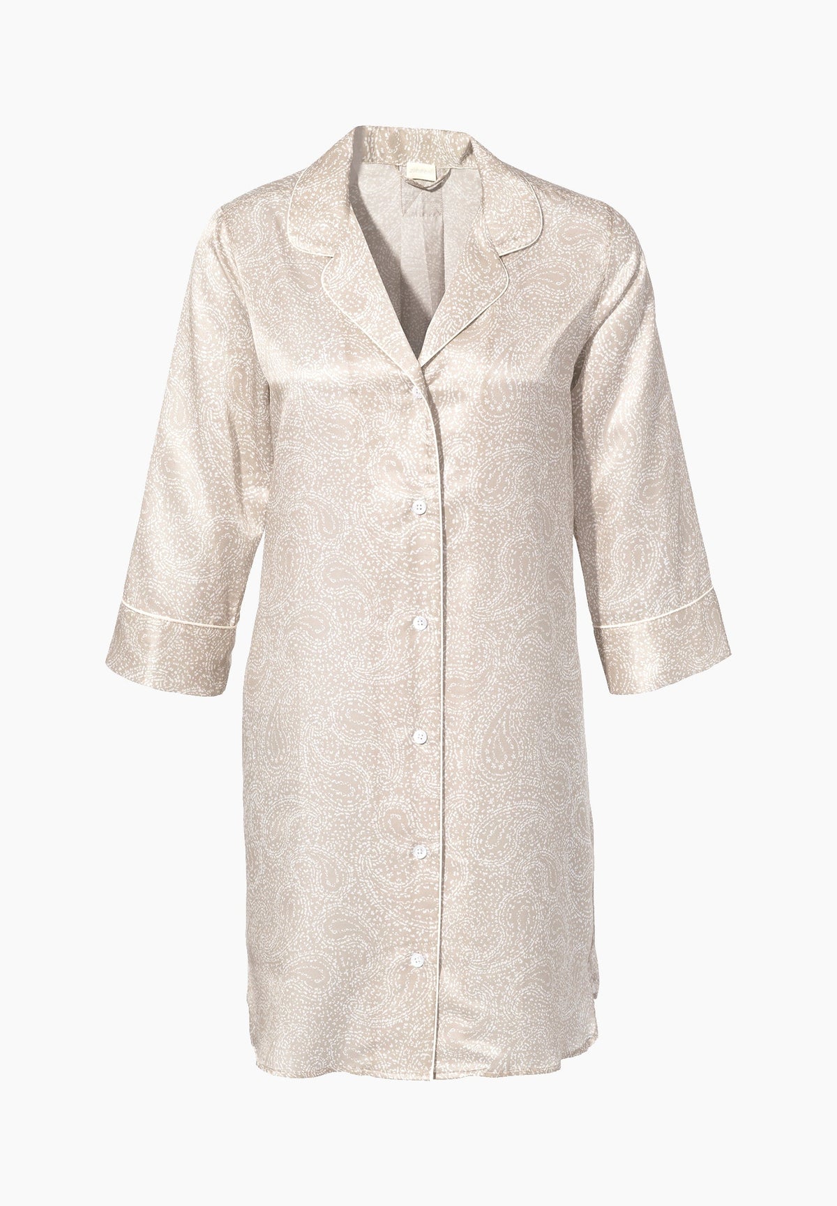 Cotton/Silk Print | Sleepshirt 3/4-Ärmel - paisley sand