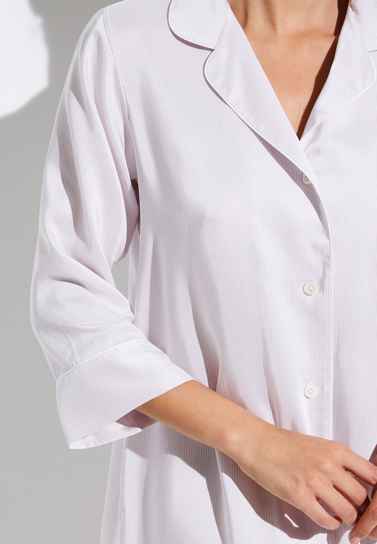 Feminine Stripes | Sleepshirt 3/4 Sleeve - lilac stripes