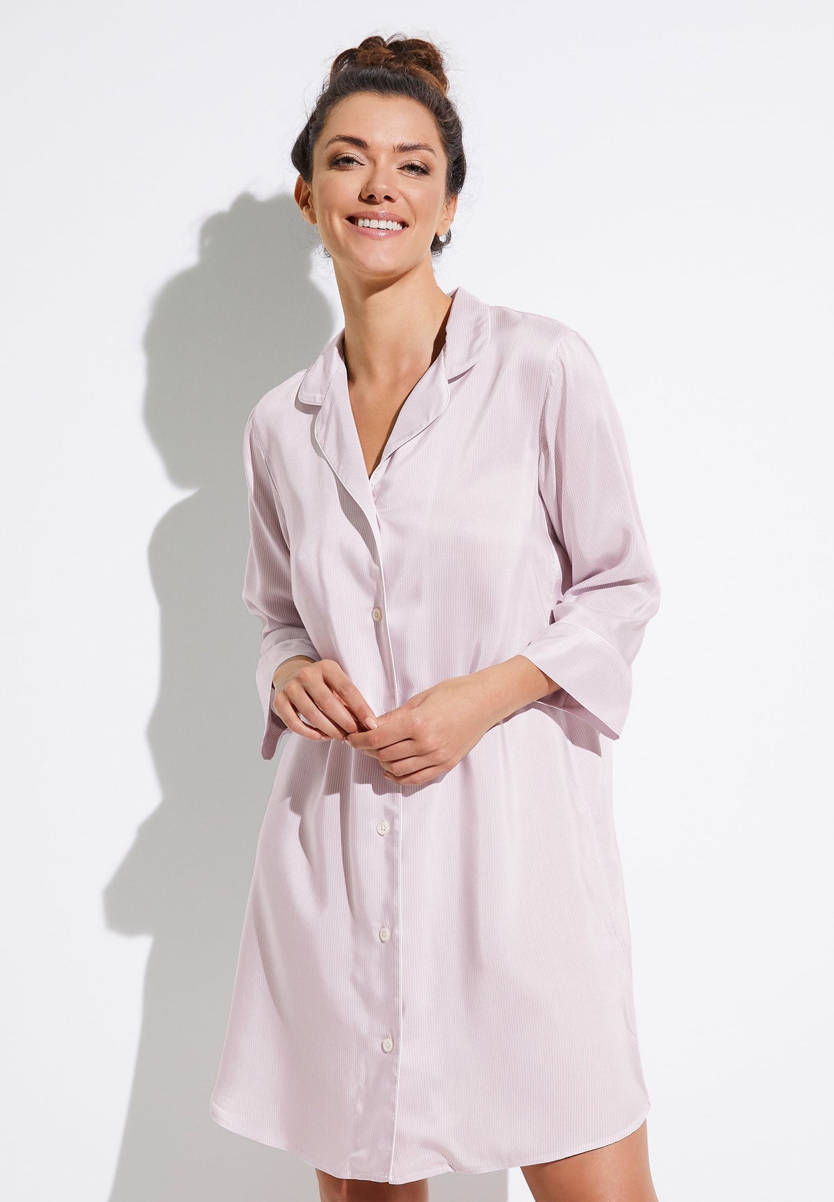 Feminine Stripes | Sleepshirt 3/4 Sleeve - lilac stripes