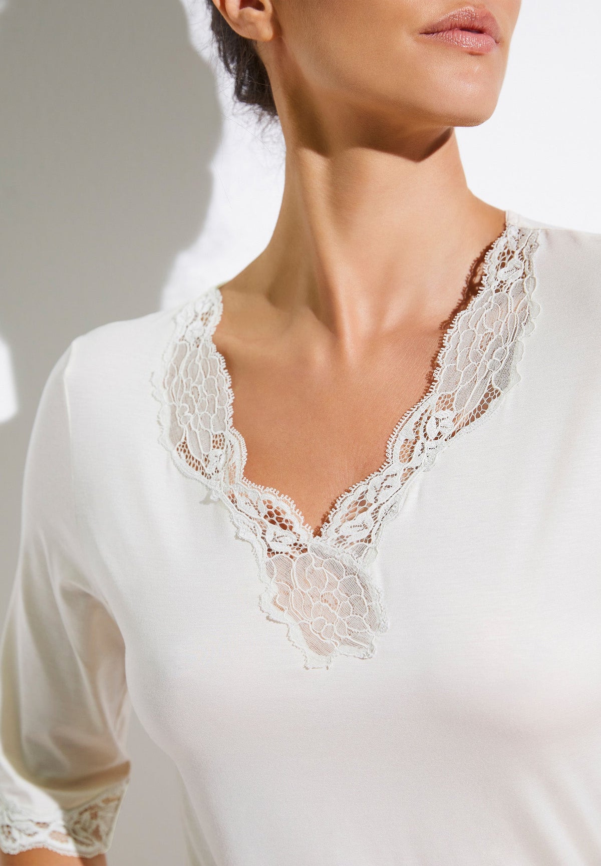 Sensual Fashion | Tee-shirt de nuit manches courtes - offwhite