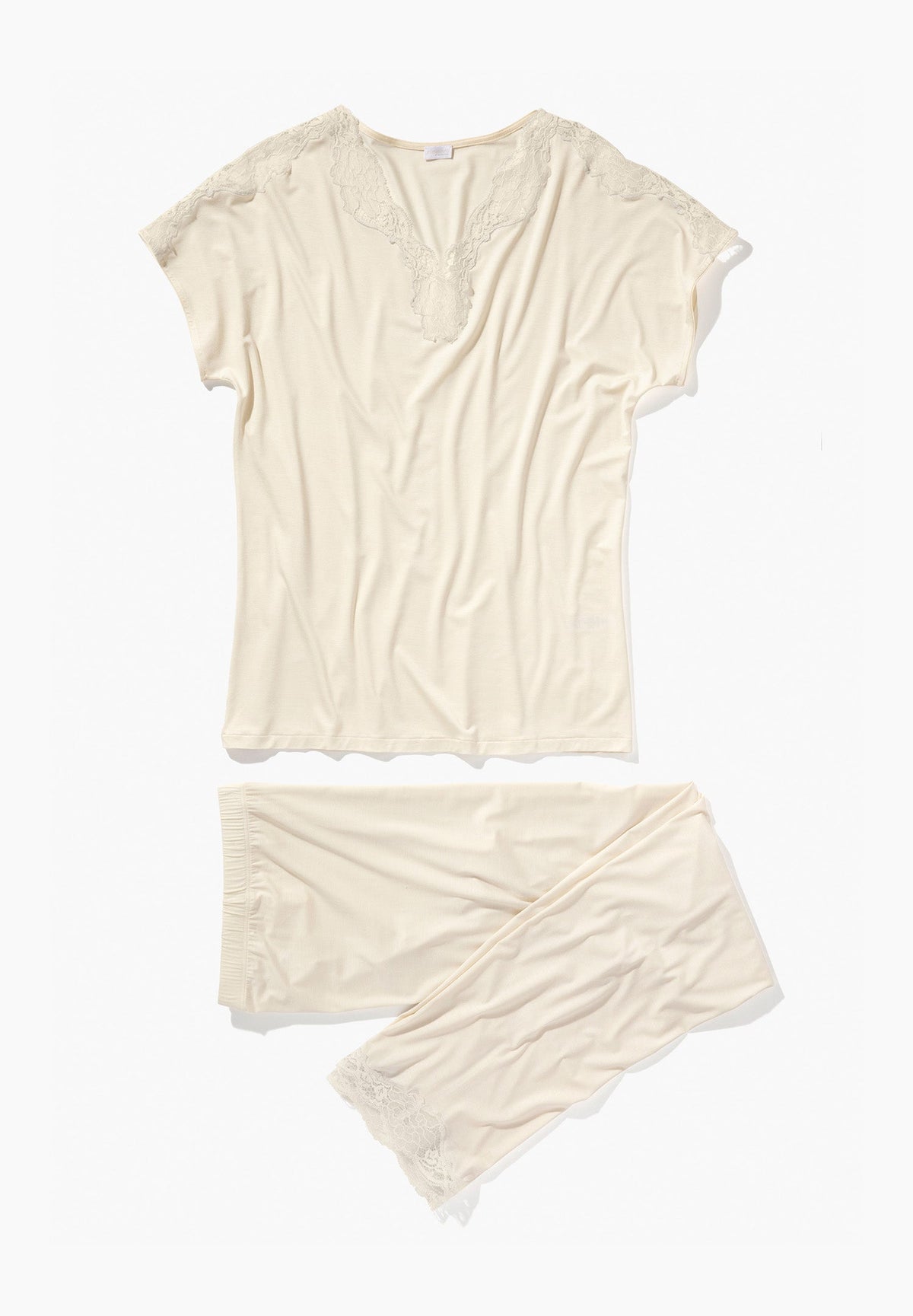 Sensual Fashion | Pyjama pantacourt manches courtes - offwhite