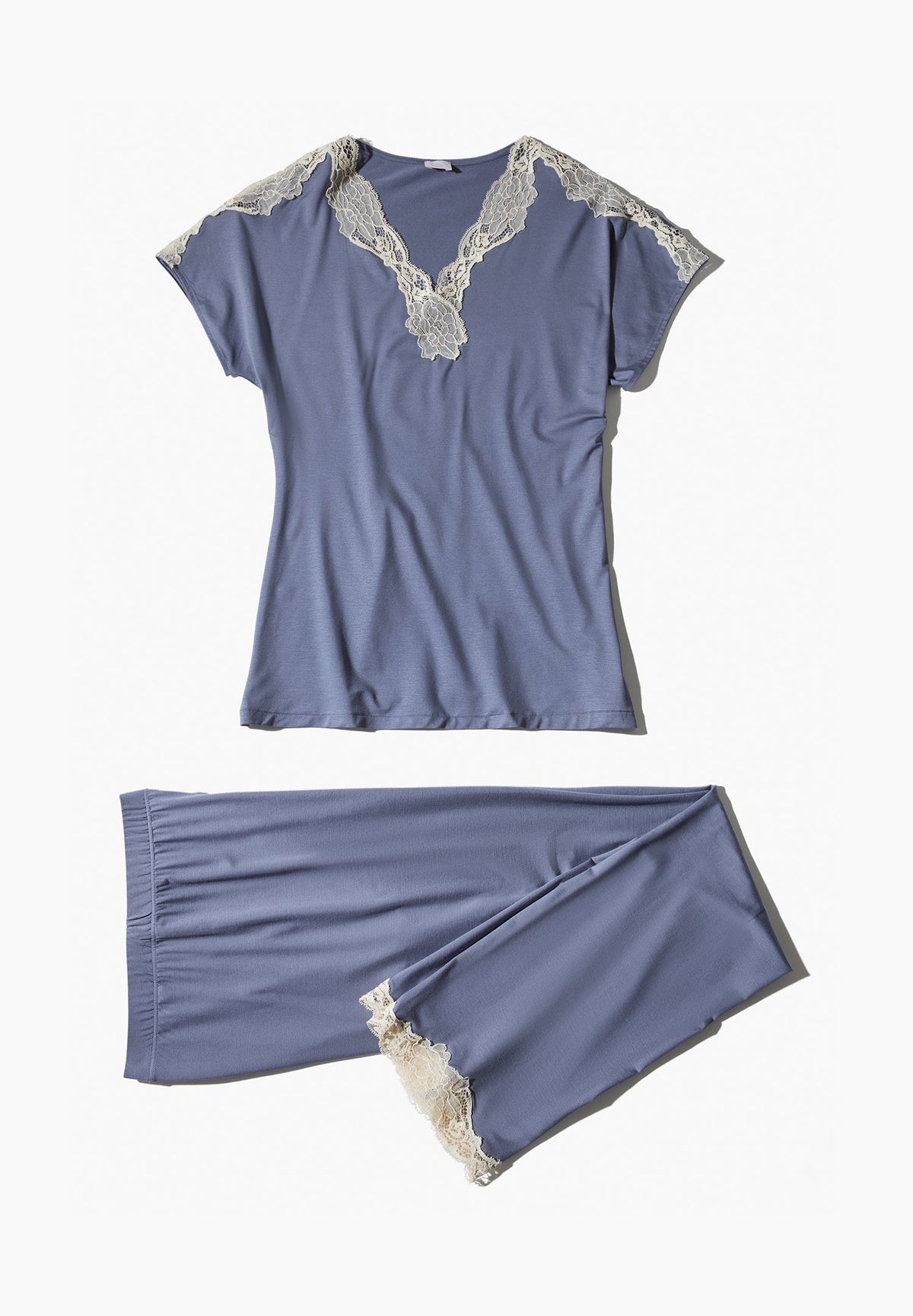 Sensual Fashion | Pyjama Cropped Short Sleeve - dusty blue