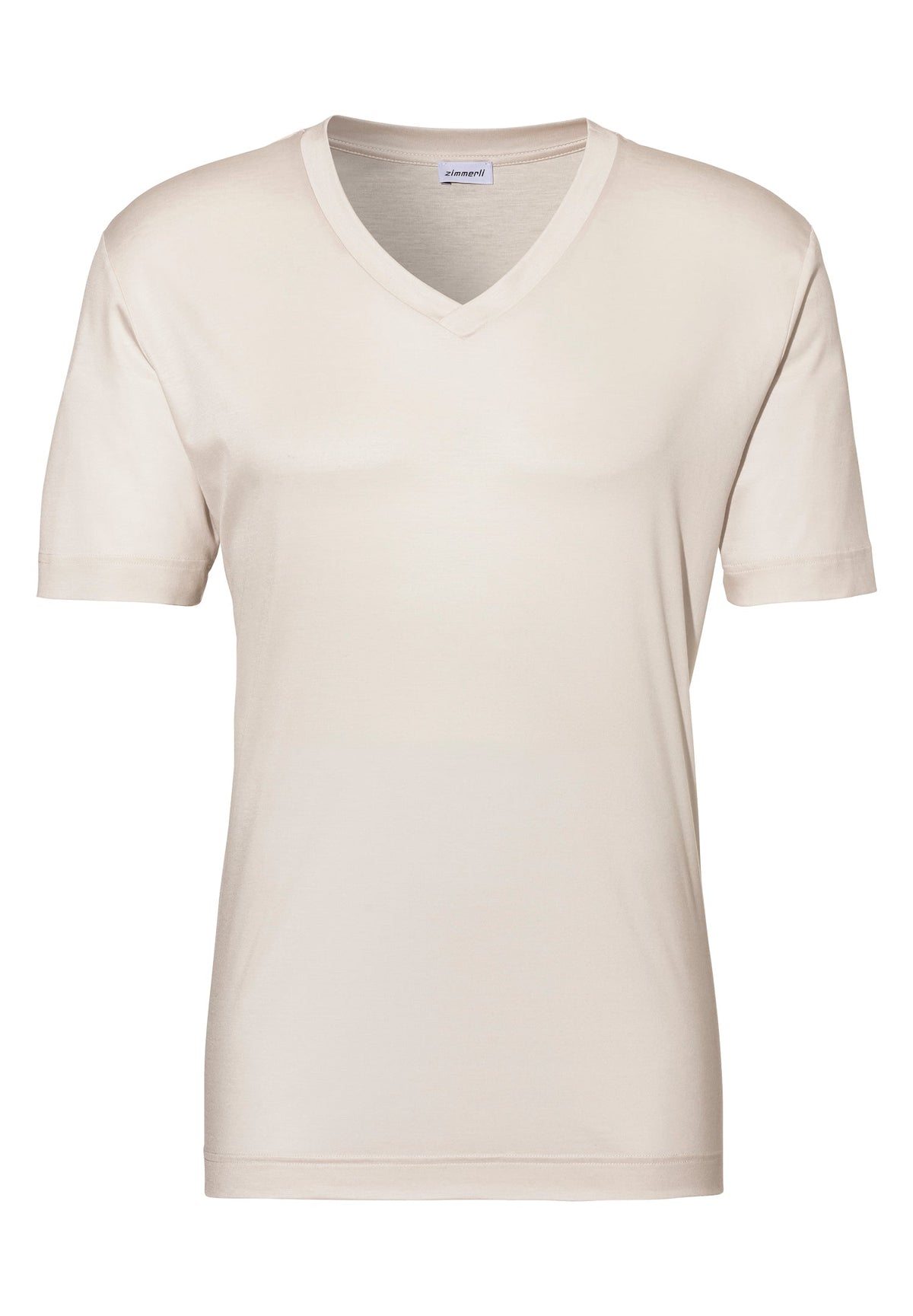 Sustainable Luxury | T-Shirt à manches courtes col en V - almond latte