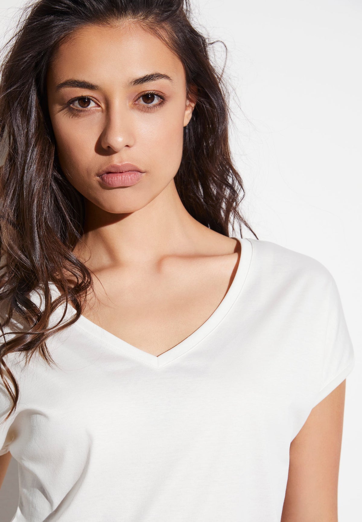 Sea Island | T-Shirt kurzarm V-Ausschnitt - cloud white