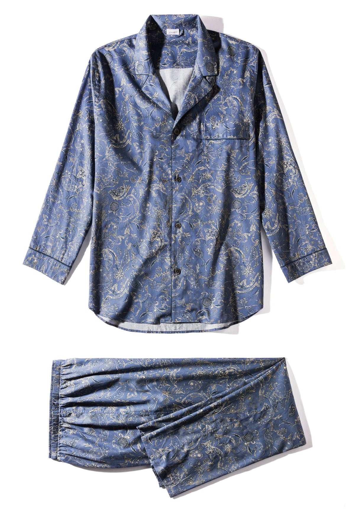 Cotton Sateen Print | Pyjama lang - summer-paisley blue