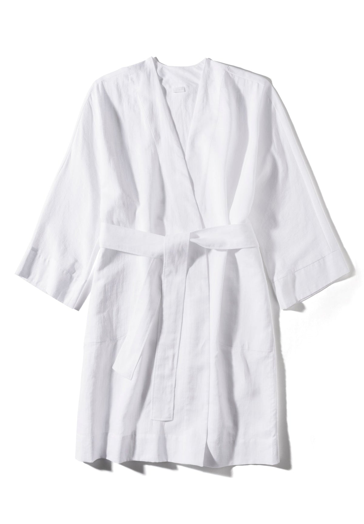 Linen Blend | Robe Short - white