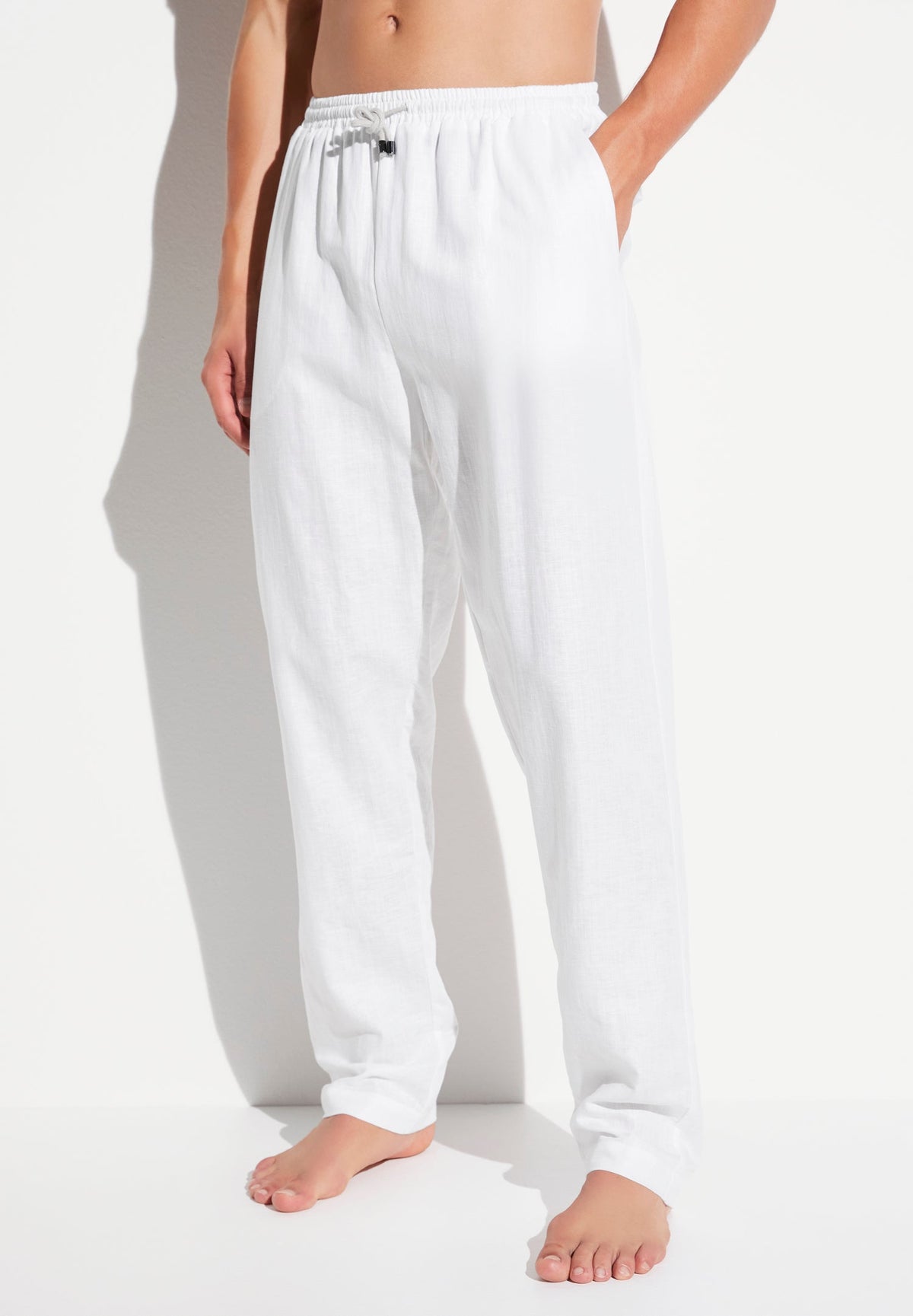 Linen Blend | Hose lang - white