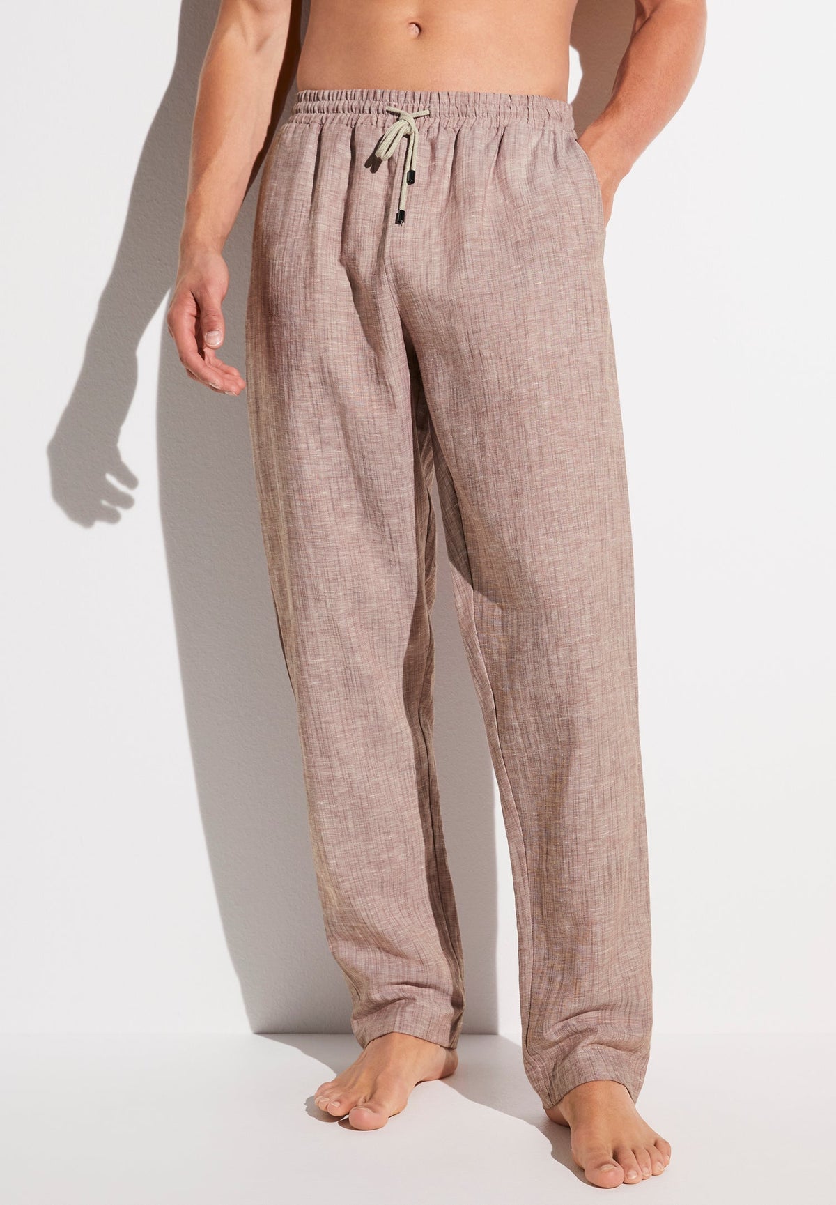 Linen Blend | Pantalon - red sand