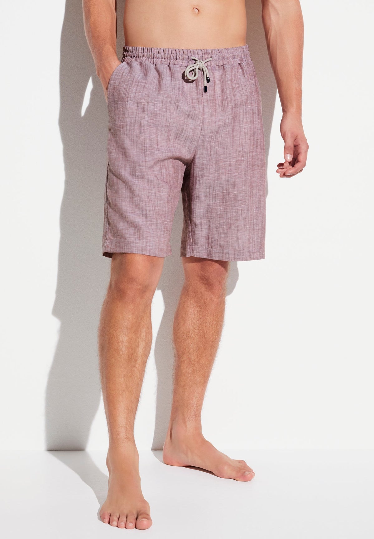 Linen Blend | Shorts - red sand