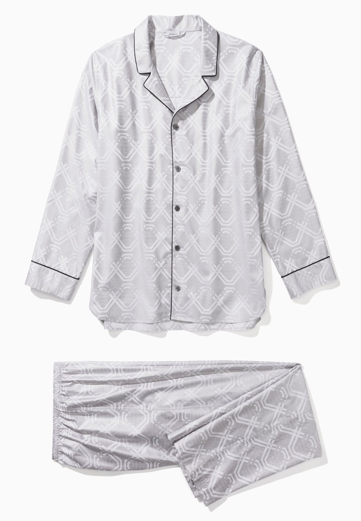 Luxury Jaquards | Pyjama longues - geo taupe