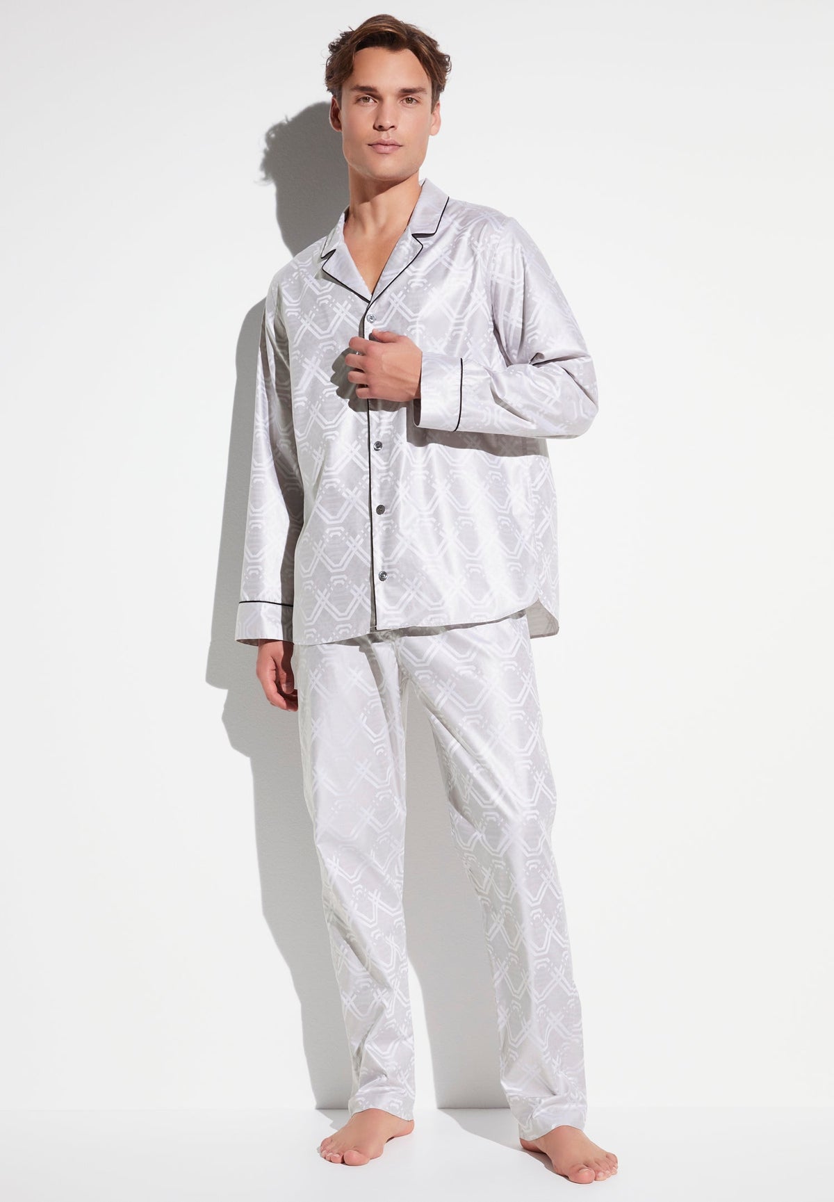 Luxury Jacquard | Pyjama lang - geo taupe