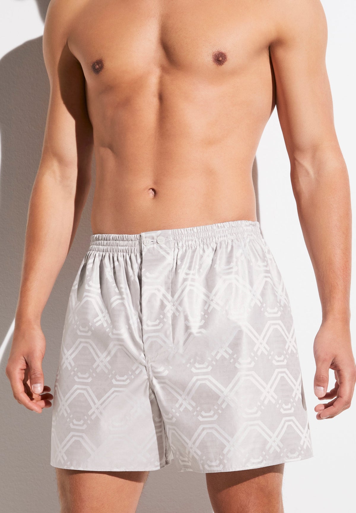 Luxury Jaquards | Boxer Shorts - geo taupe