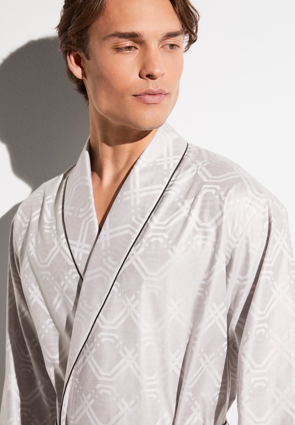 Luxury Jaquards | Robe Long - geo taupe