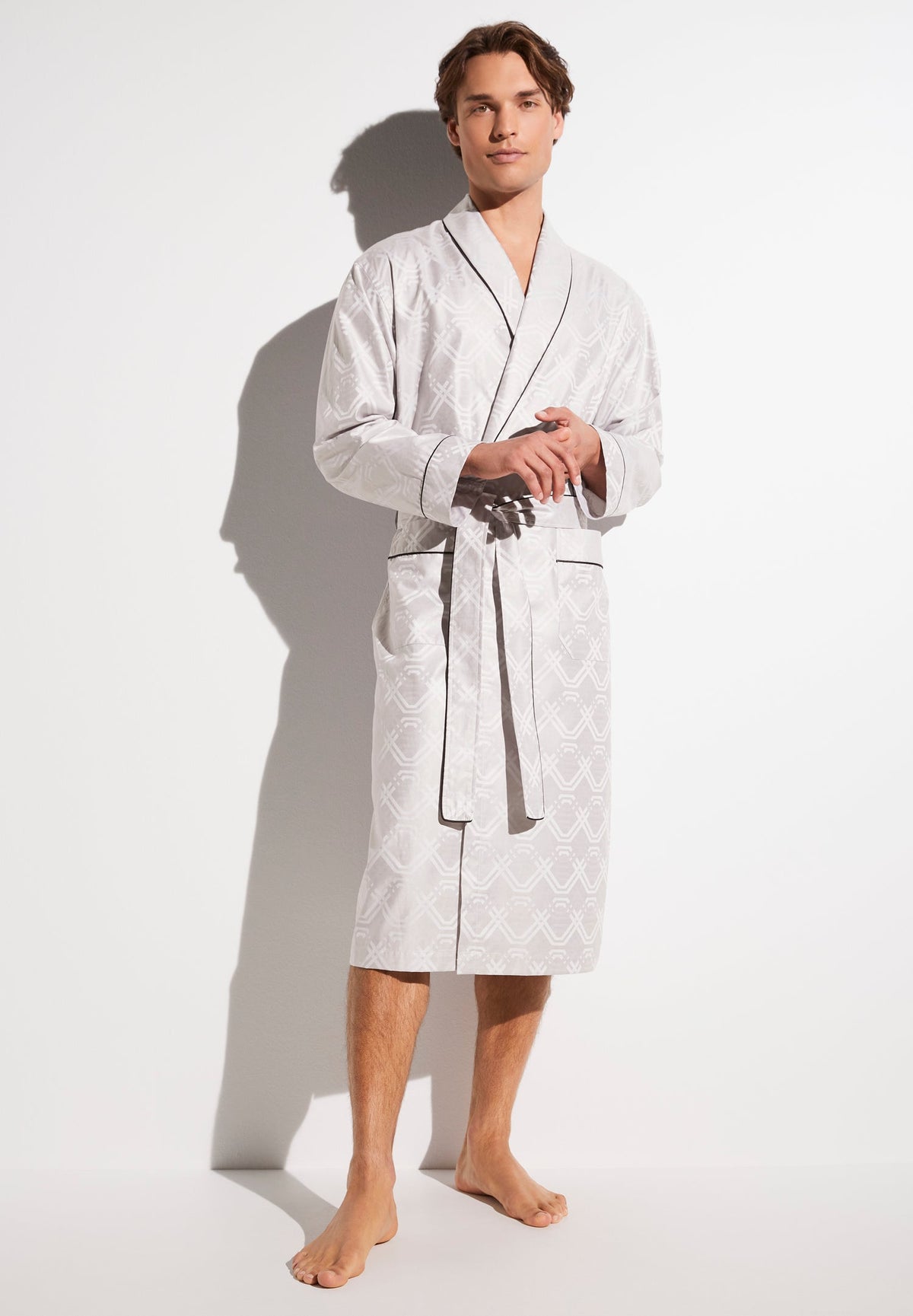 Luxury Jaquards | Robe Long - geo taupe