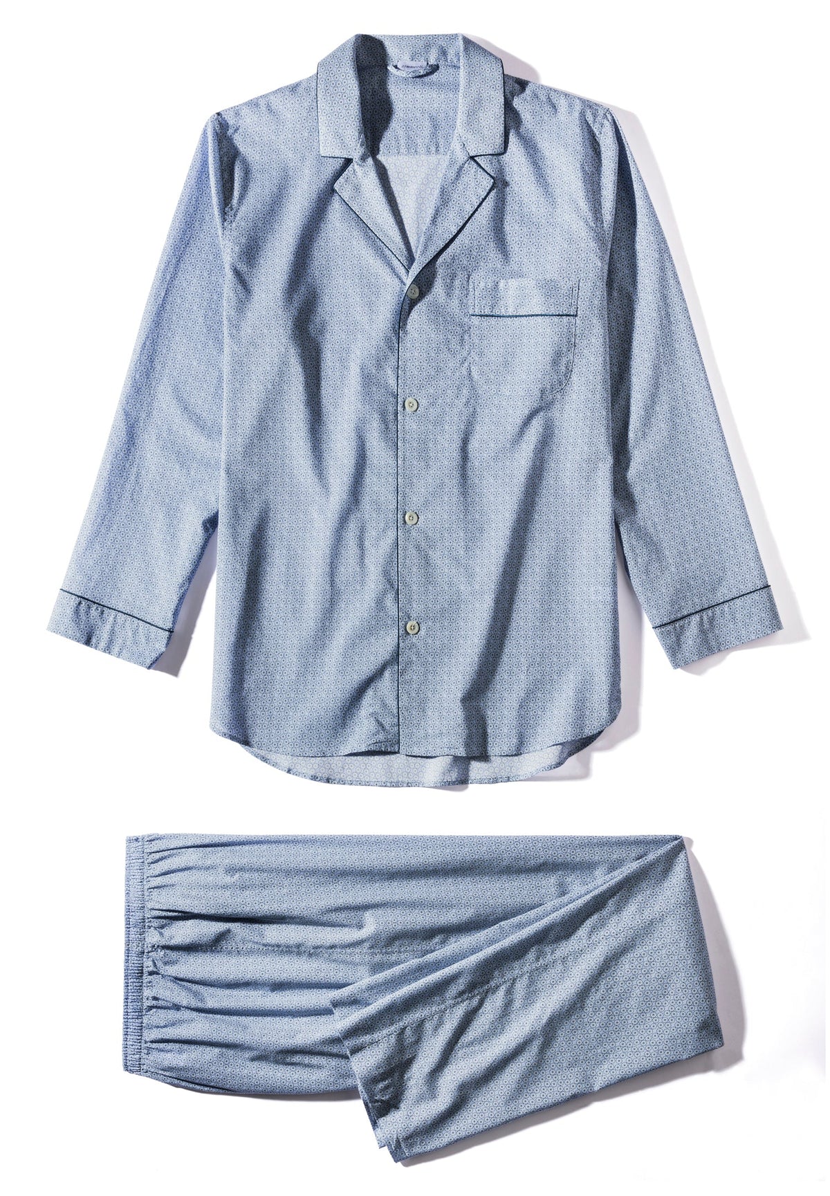 Cotton Voile Print | Pyjama longues - ditsy-geo light blue