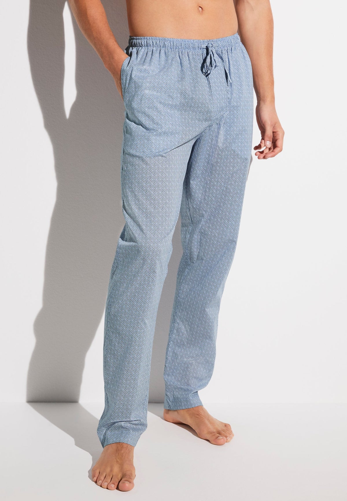 Cotton Voile Print | Pants Long - ditsy-geo light blue