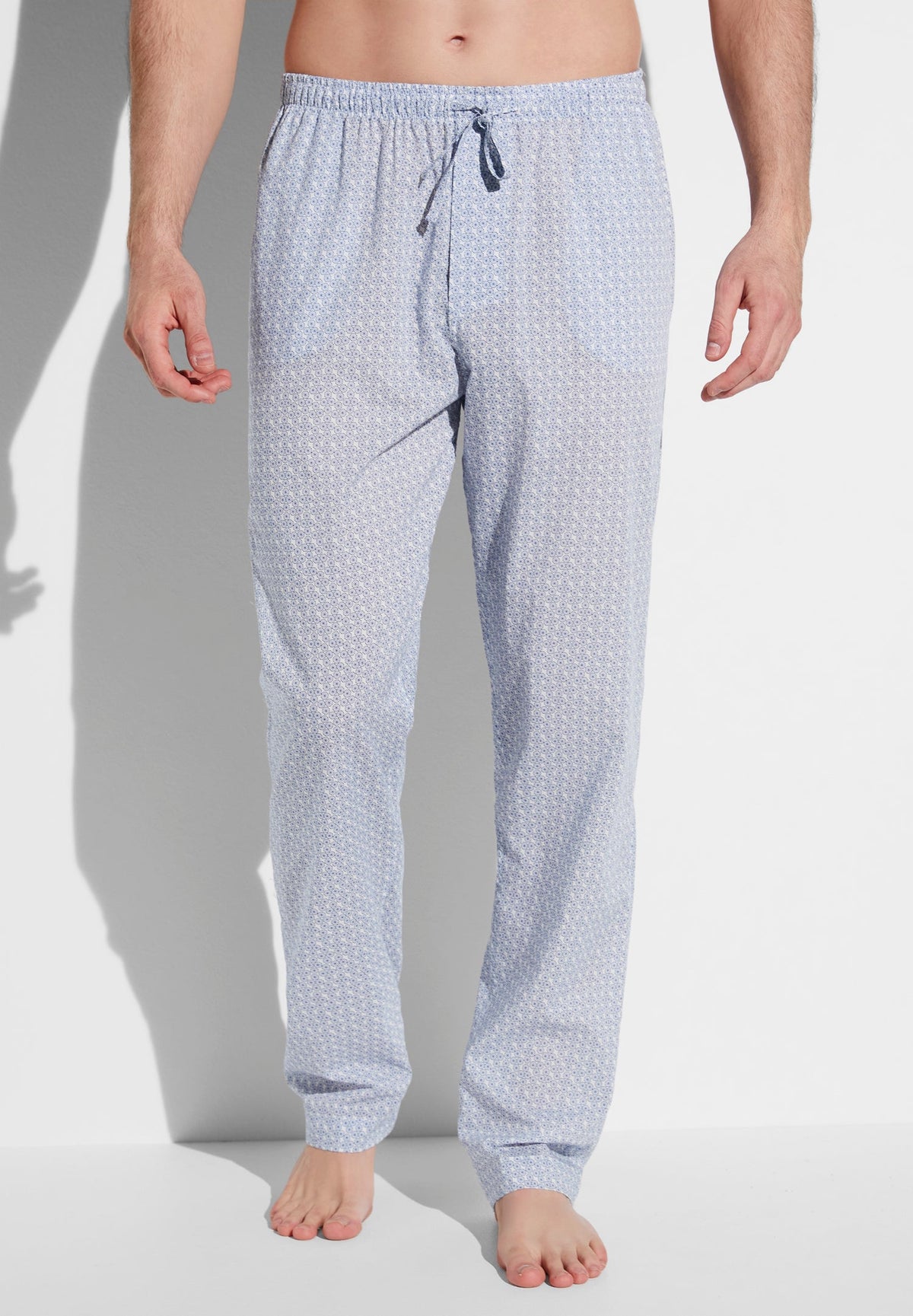 Cotton Voile Print | Pantalon - disty-geo white