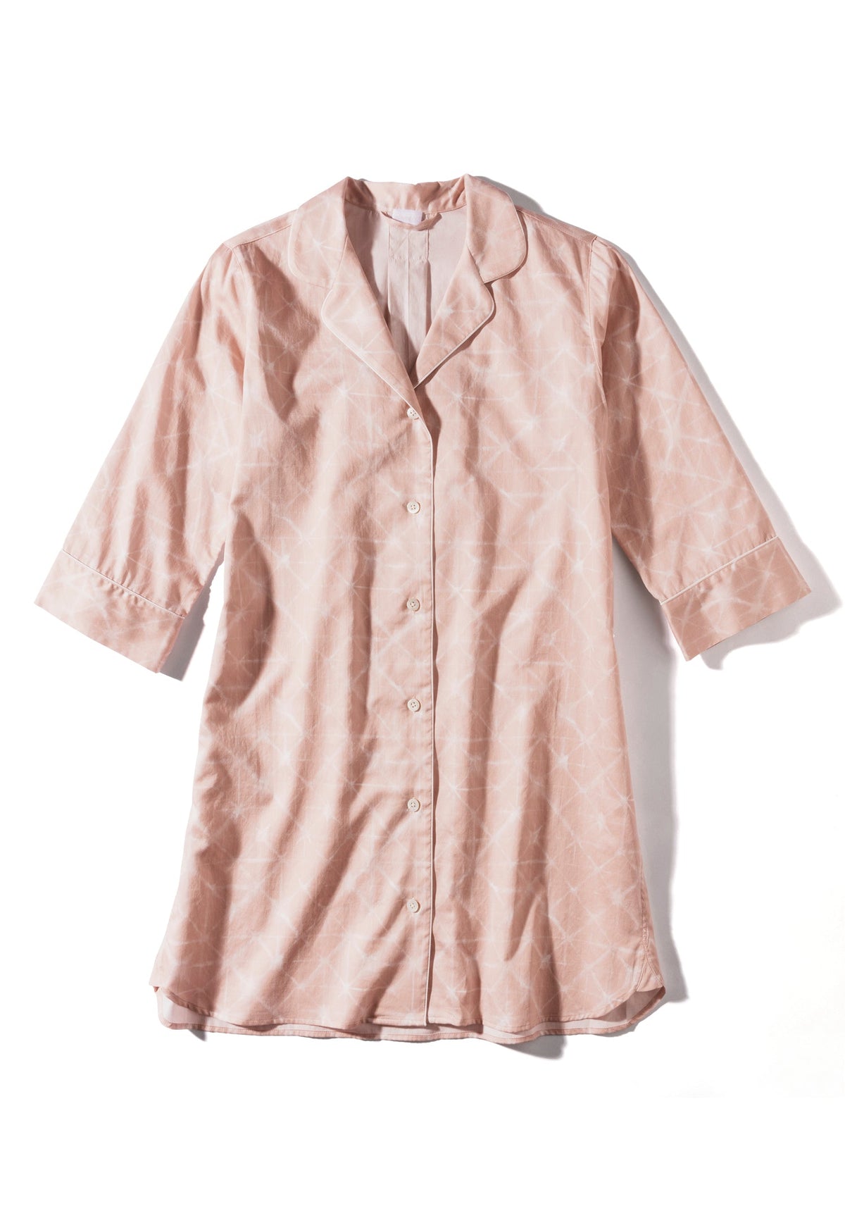 Cotton Sateen Print | Sleepshirt 3/4-Ärmel - geo-batic rose