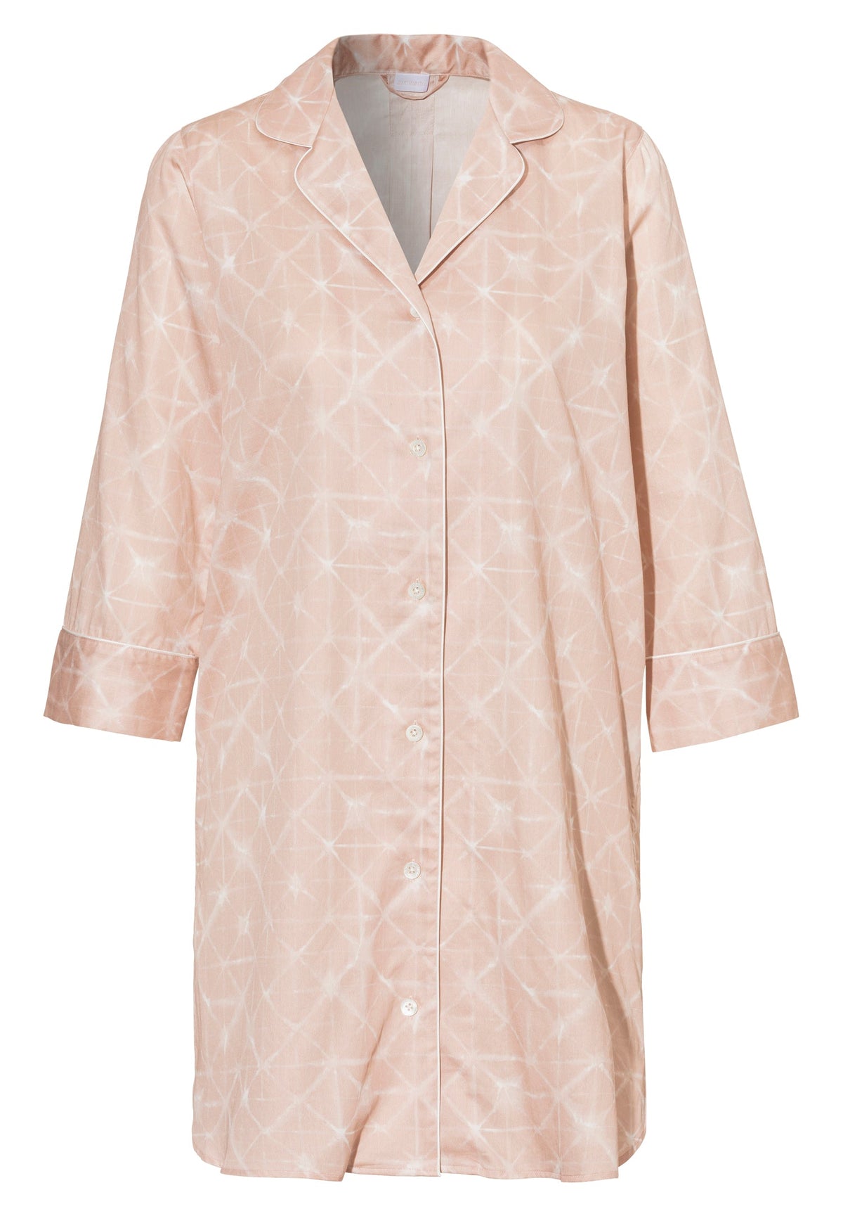 Cotton Sateen Print | Sleepshirt 3/4-Ärmel - geo-batic rose