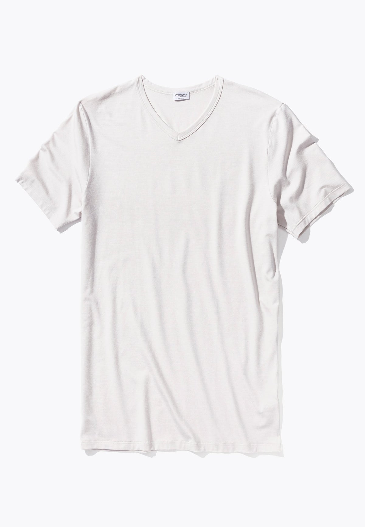 Pureness | T-Shirt Short Sleeve V-Neck - almond latte