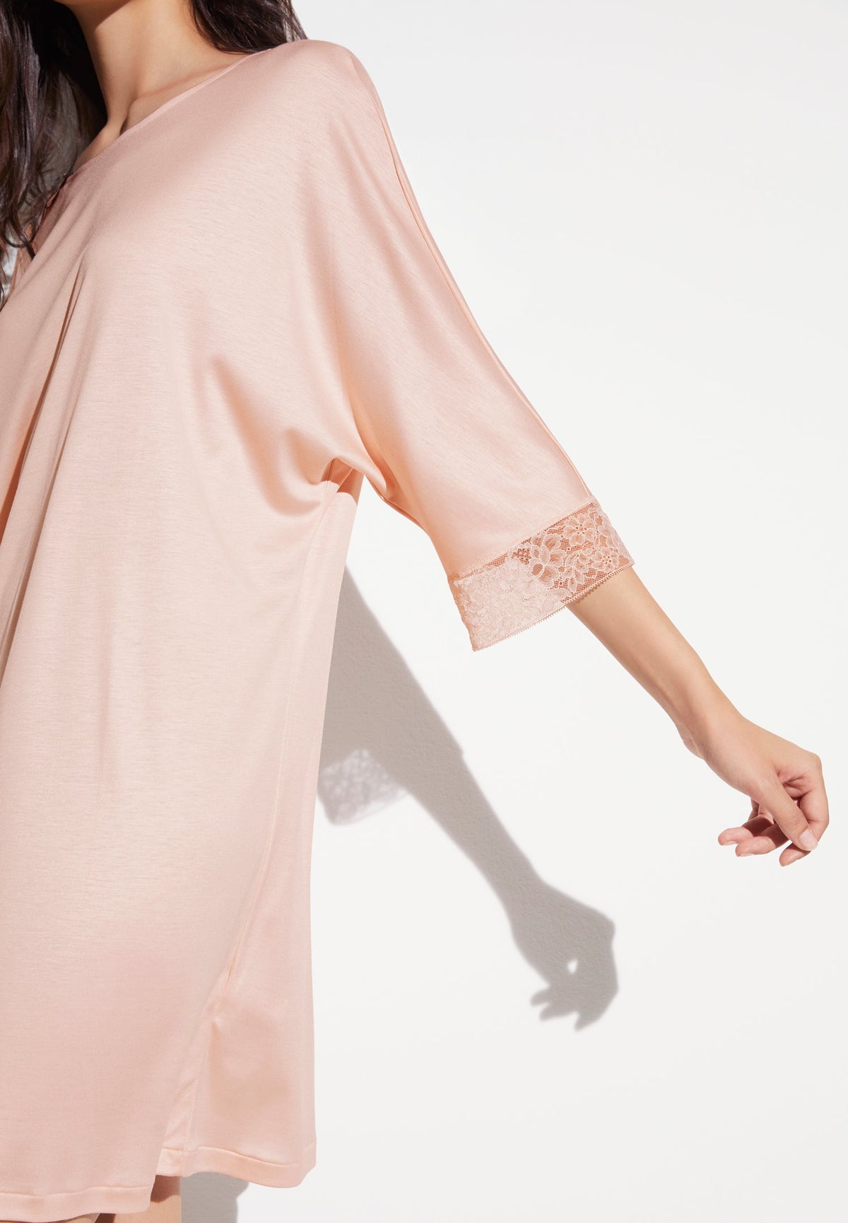 Silk Dreams | Sleepshirt 3/4-Ärmel - rose dust