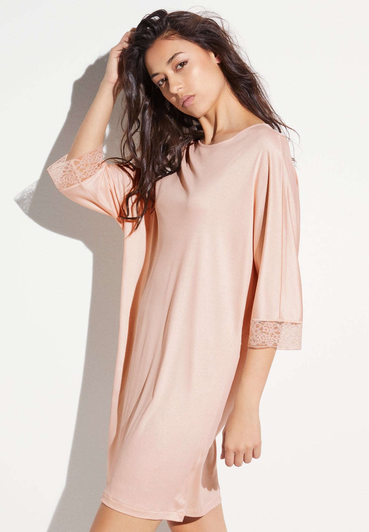 Silk Dreams | Tee-shirt de nuit manches 3/4 - rose dust