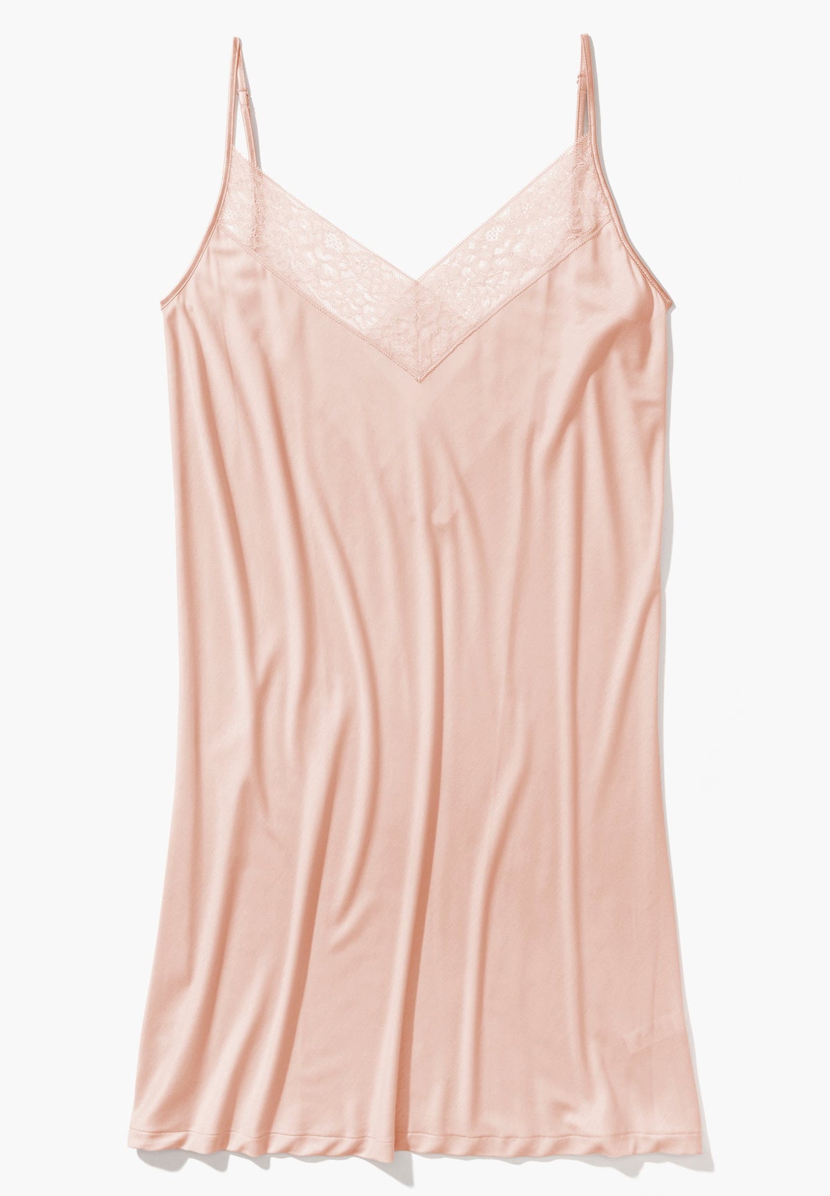 Silk Dreams | Chemise de nuit bretelles spaghetti - rose dust