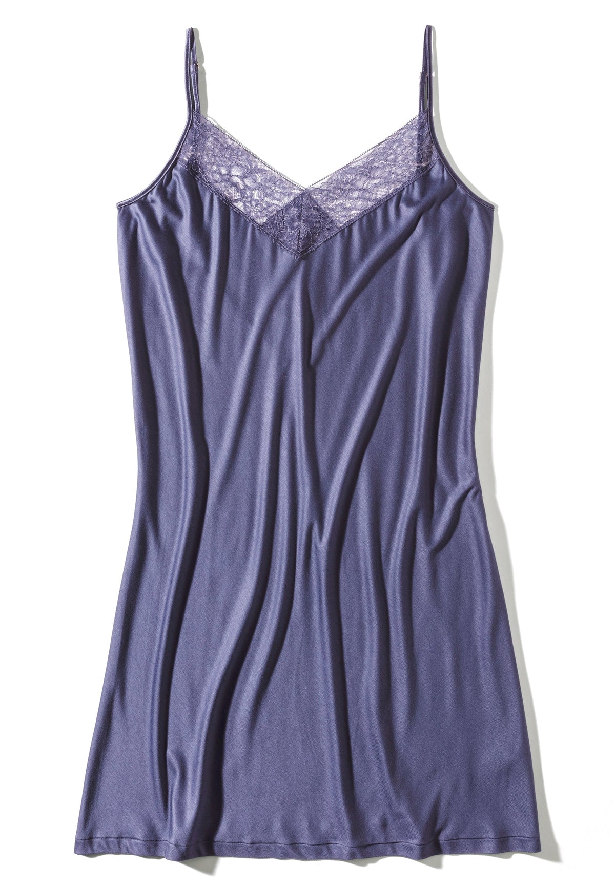 Silk Dreams | Chemise de nuit bretelles spaghetti - iris blue