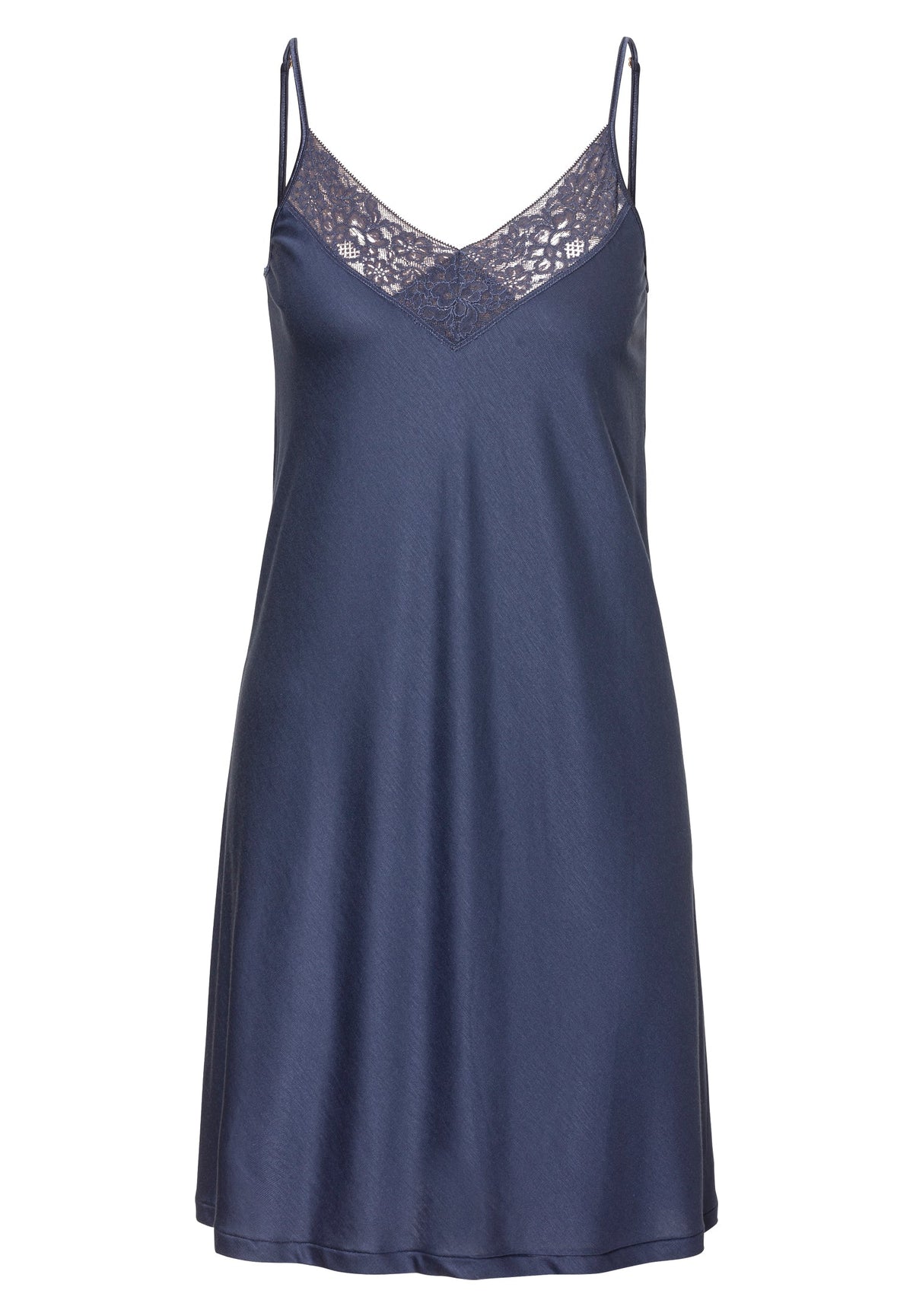 Silk Dreams | Chemise de nuit bretelles spaghetti - iris blue