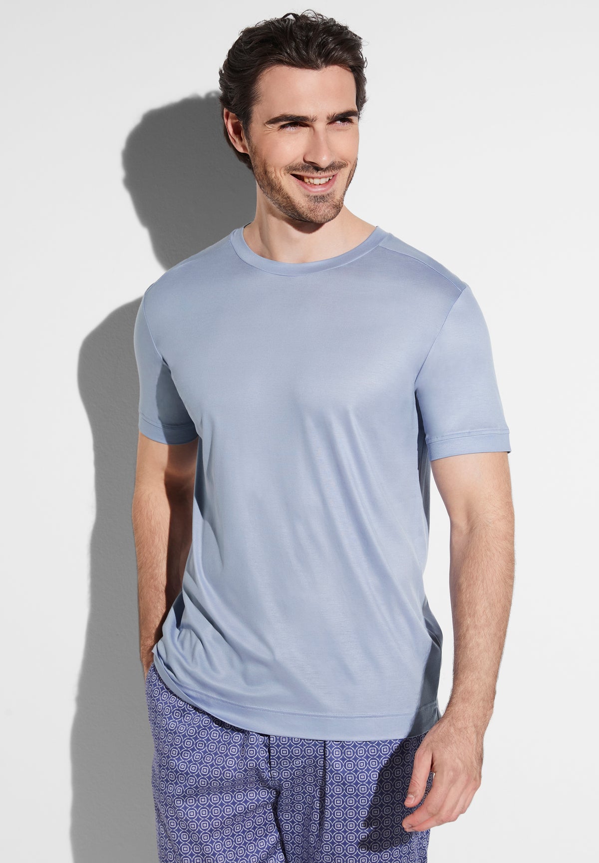 Sustainable Luxury | T-Shirt kurzarm - lavender blue