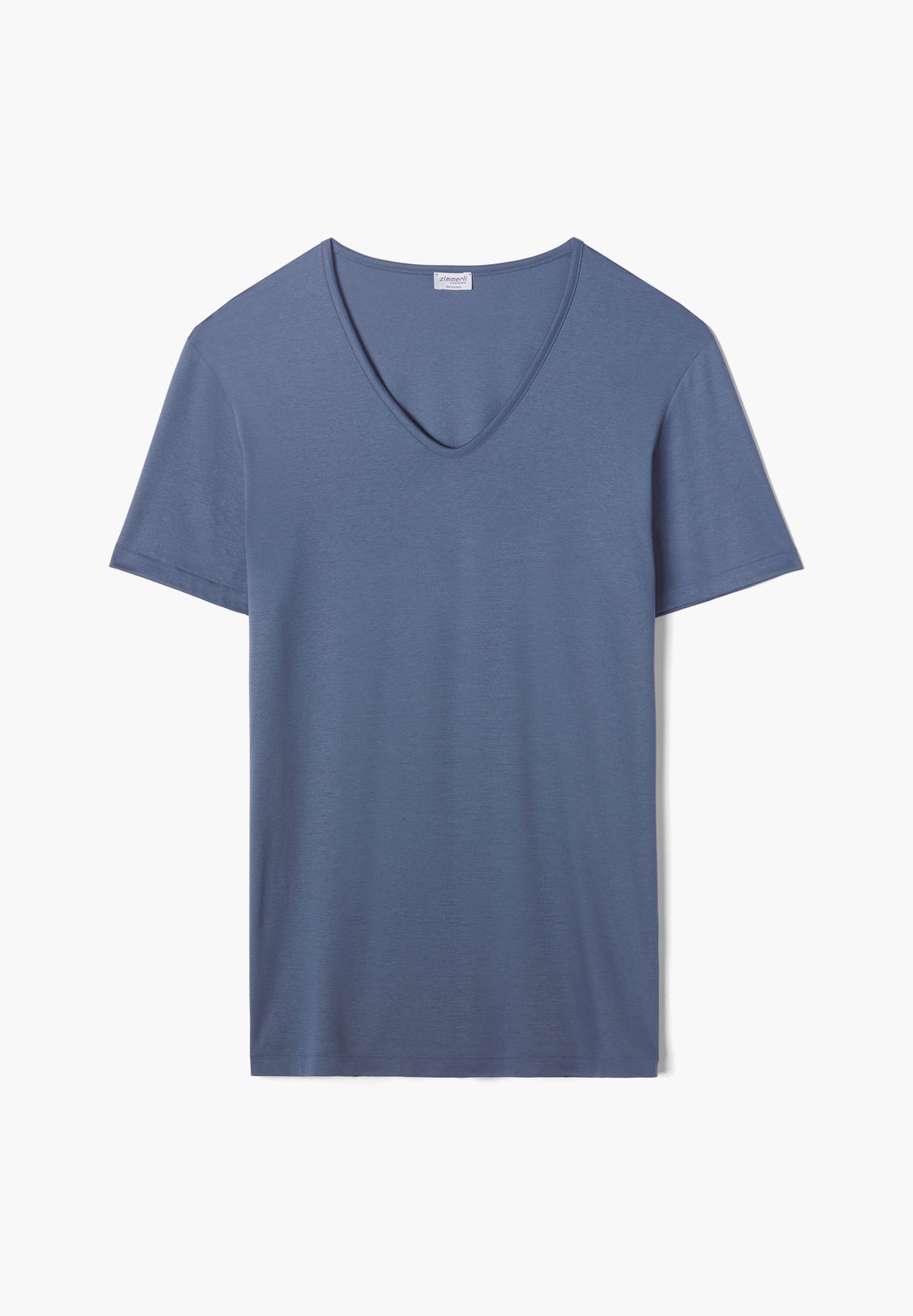 Sea Island | T-Shirt à manches courtes col en V - steel blue