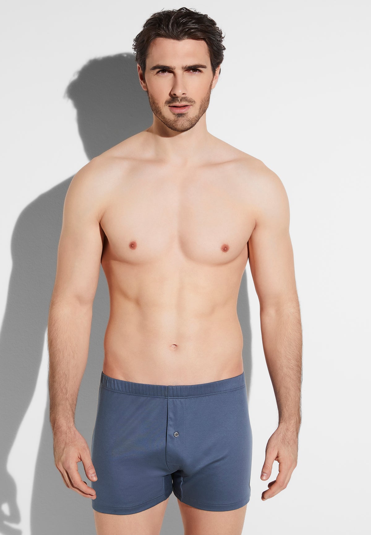 Sea Island | Boxer avec ouverture - steel blue