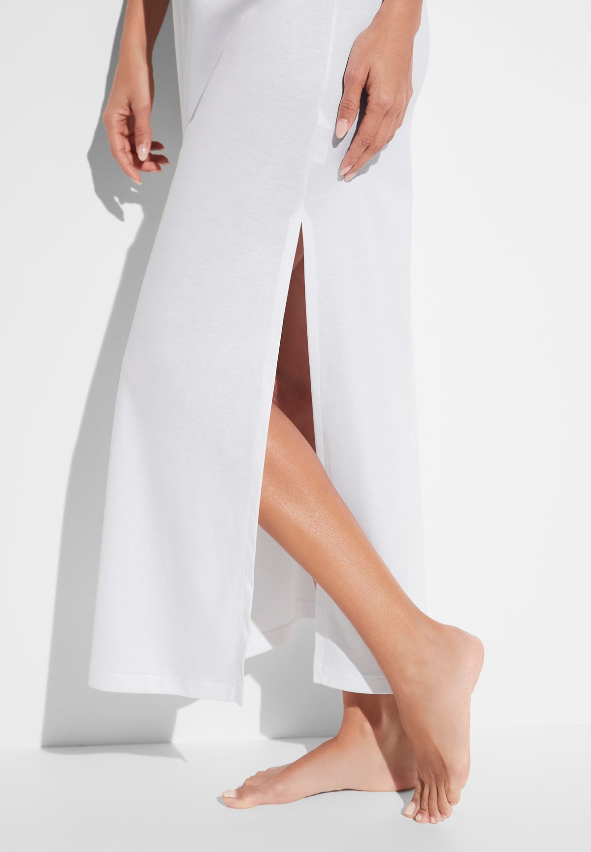 Sea Island | Robe longue manches courtes - white