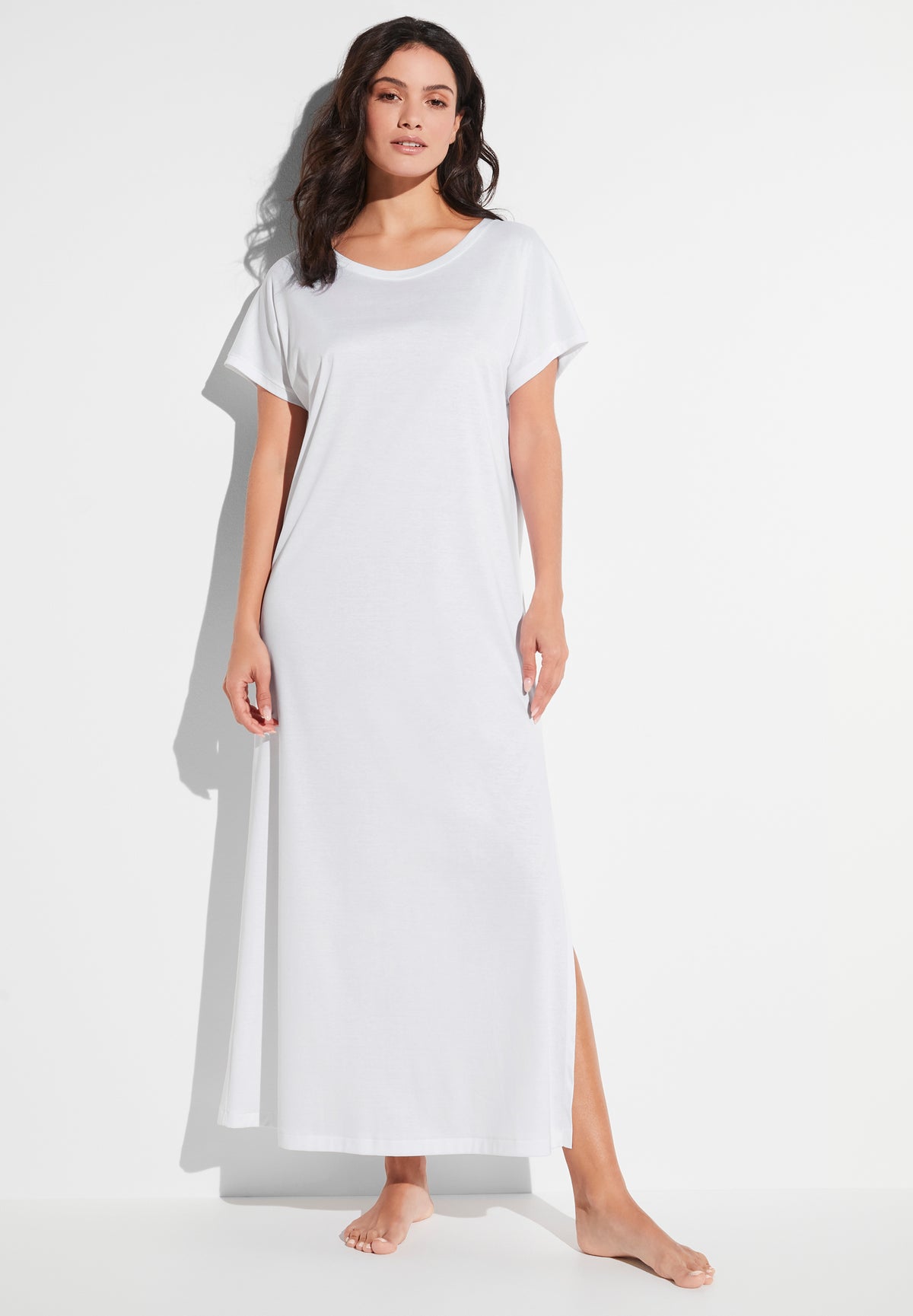 Sea Island | Robe longue manches courtes - white