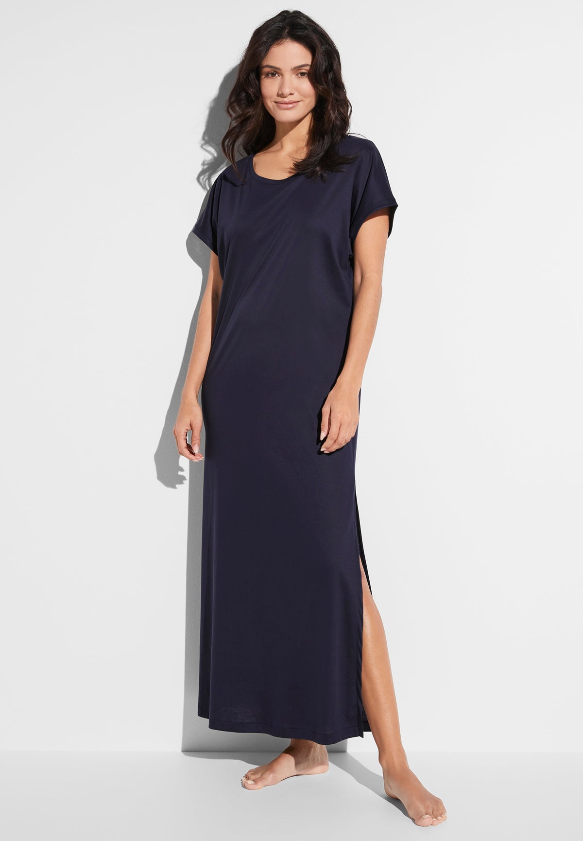 Sea Island | Long Dress Short Sleeve - navy