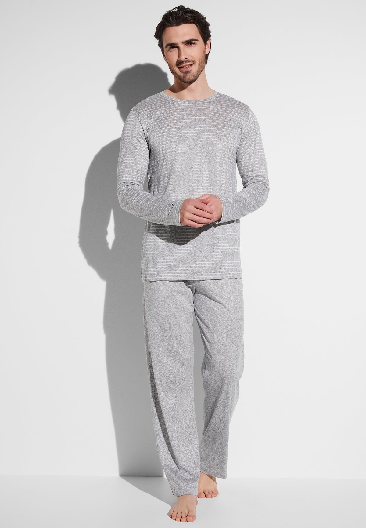 Filodiscozia | Pyjama Long - grey mélange stripes