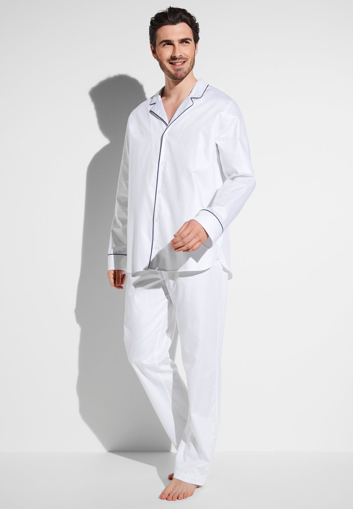 Luxury Jacquard | Pyjama Long - white