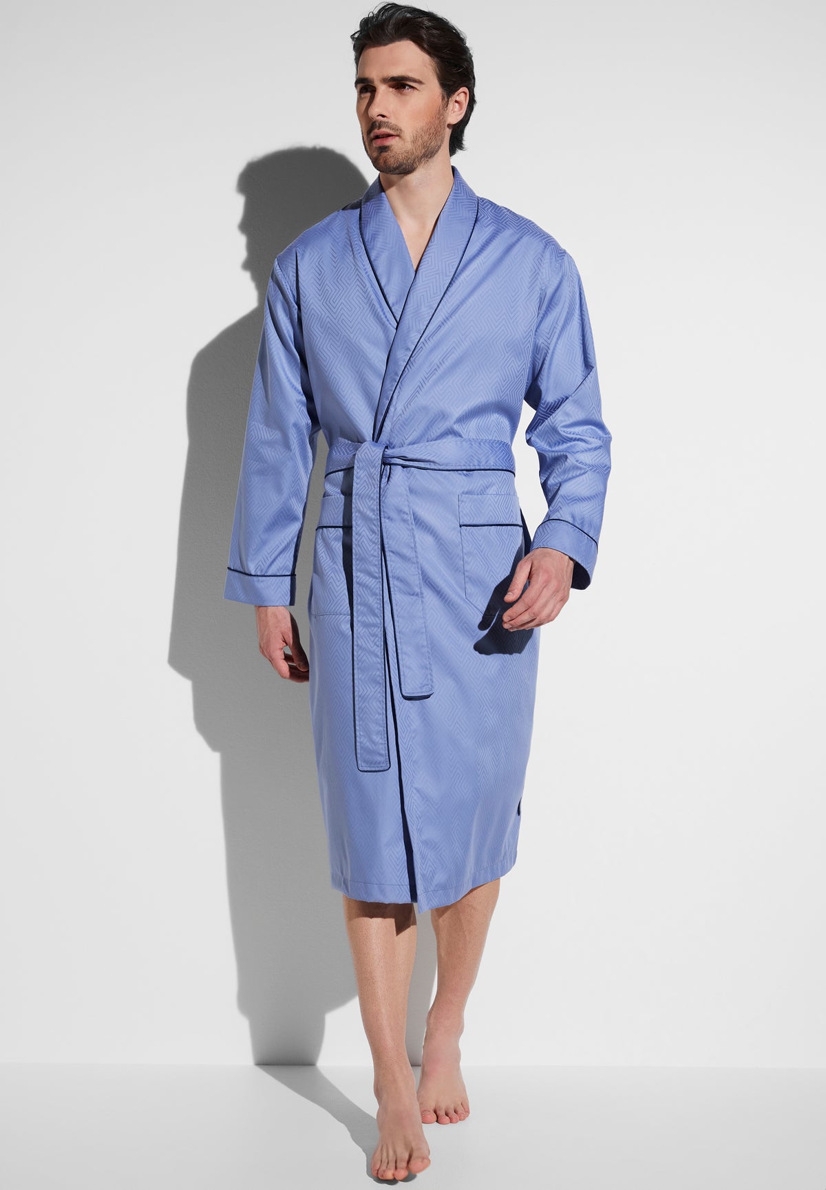 Luxury Jacquard | Robe de chambre longue - blue