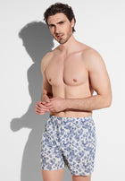 Cotton Voile Print | Boxer Shorts - noble botanicals white