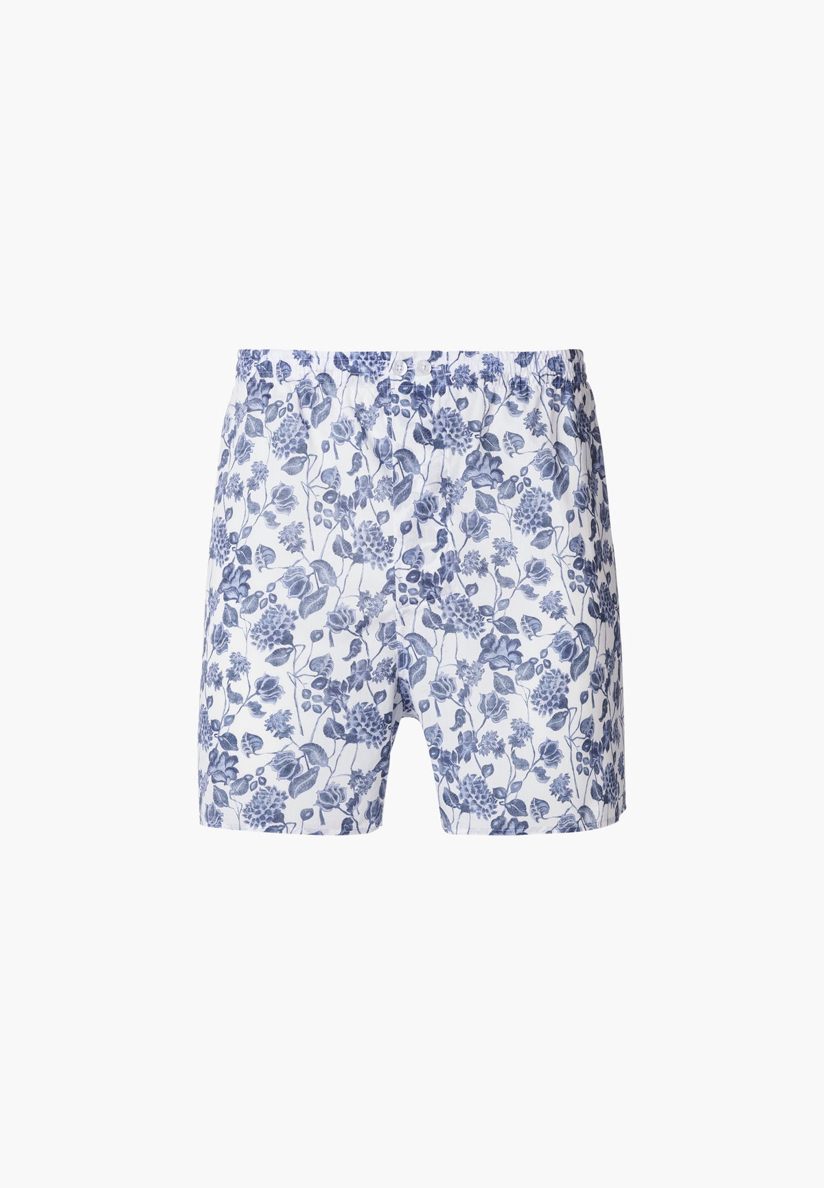 Cotton Voile Print | Boxer Shorts - noble botanicals white