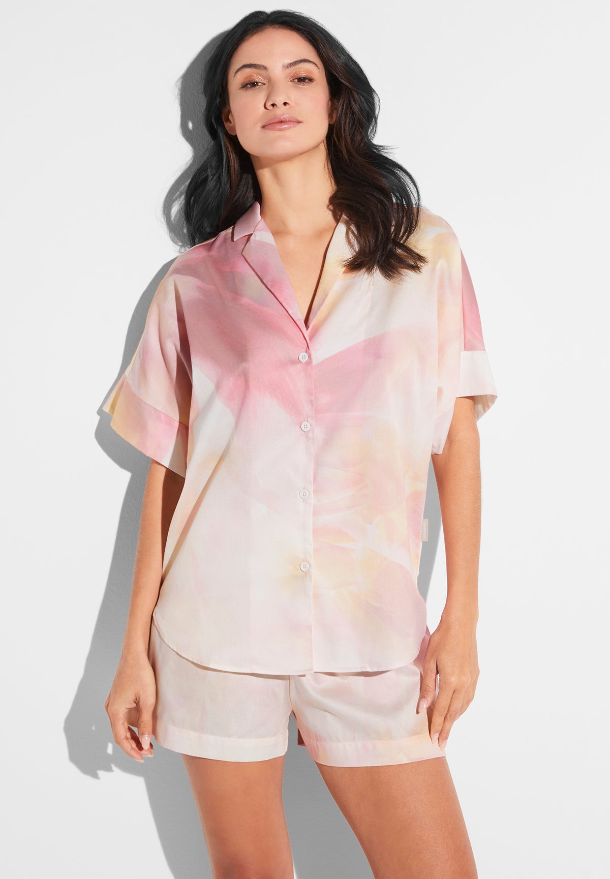 Cotton Sateen Print | Pyjama court - full bloom