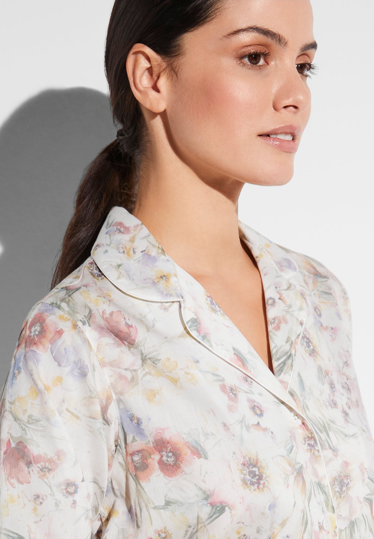 Cotton Sateen Print | Sleepshirt langarm - summer fields