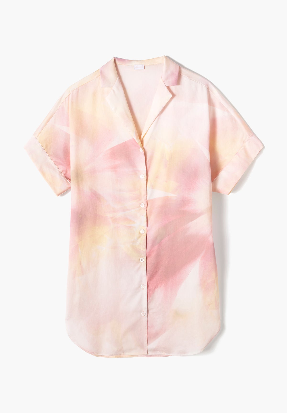 Cotton Sateen Print | Sleepshirt Short Sleeve - full bloom